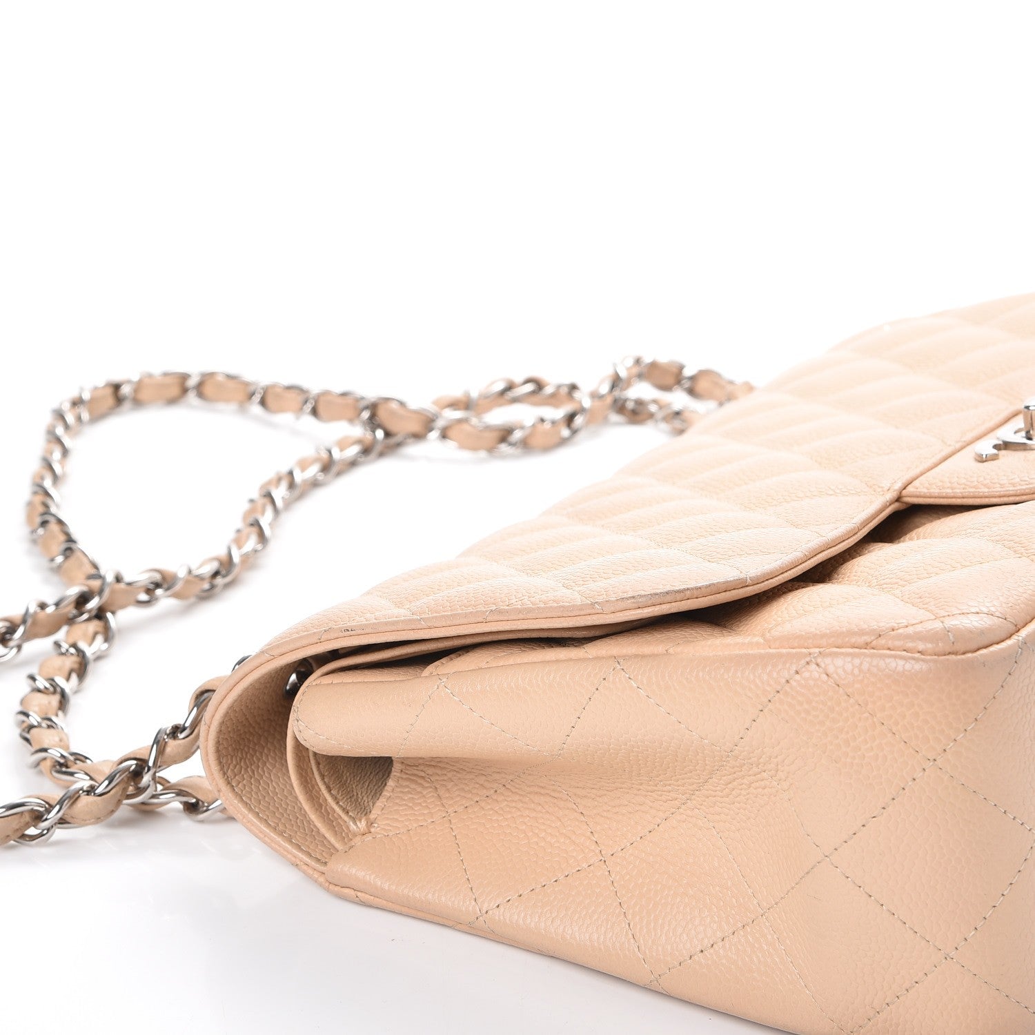 Chanel Caviar Quilted Jumbo Double Flap Beige Clair 12 of 13