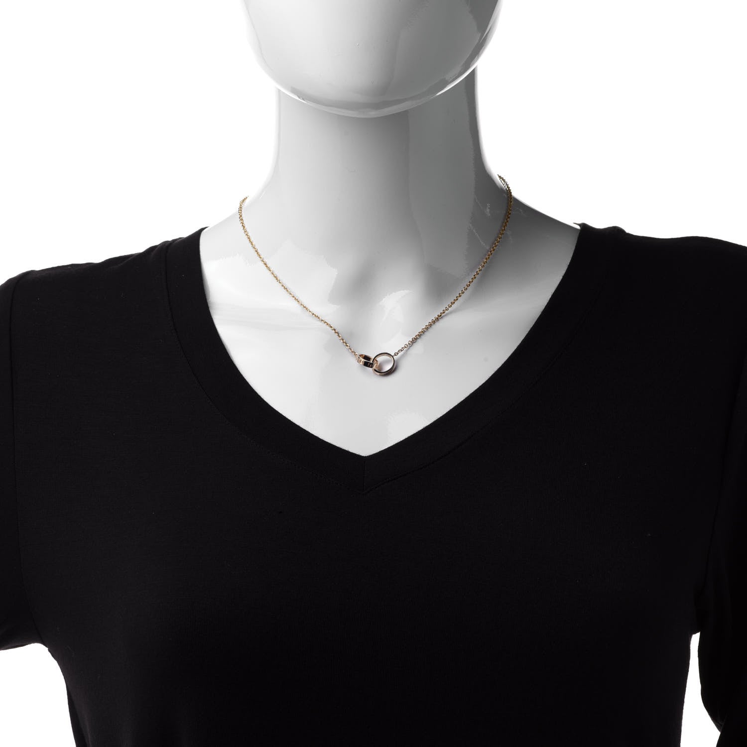 Cartier 18K Yellow Gold Interlocking LOVE Necklace 2 of 7