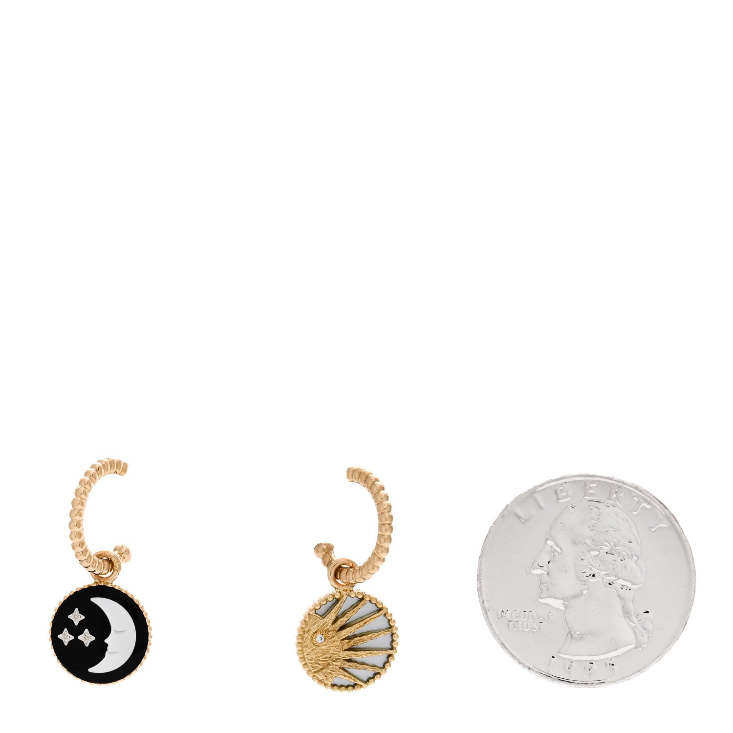Christian Dior 18K Yellow Gold Diamond Black Onyx Mother of Pearl Rose Celeste Earrings Drop Earrings 3 of 6