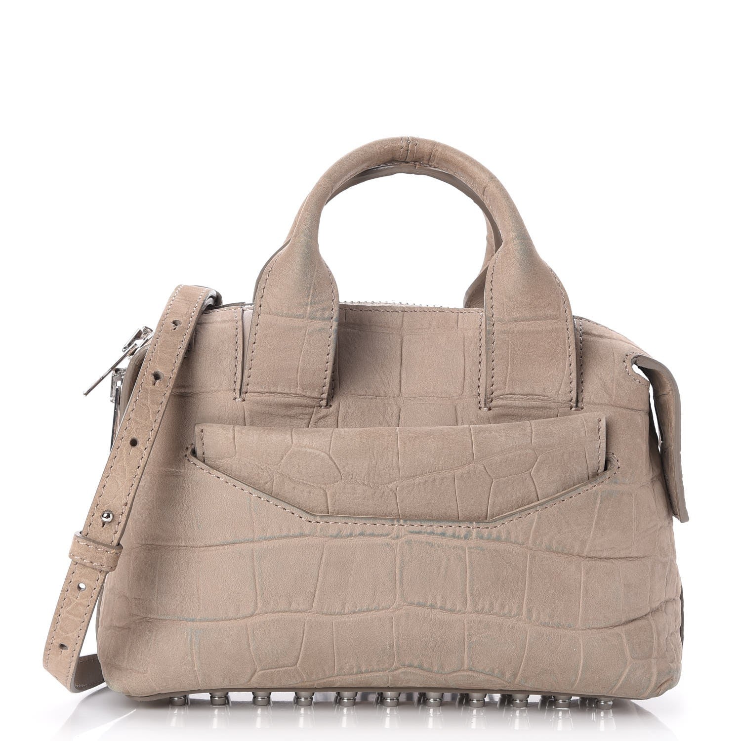Alexander Wang Crocodile Embossed Nubuck Small Rogue Satchel Sage 1 of 7