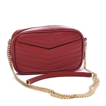 Saint Laurent Grain De Poudre Matelasse Monogram Mini Lou Camera Bag Eros Red 2 of 10