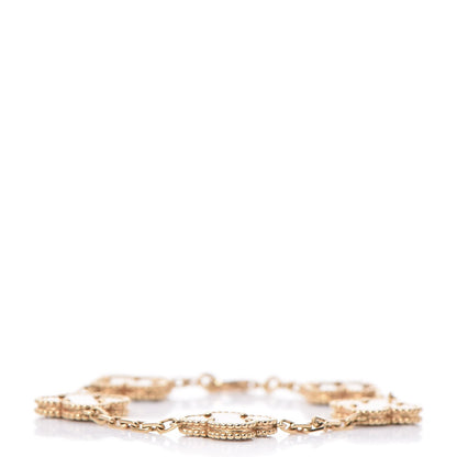 Van Cleef & Arpels 18K Yellow Gold Tiger Eye 5 Motifs Vintage Alhambra Bracelet 4 of 6