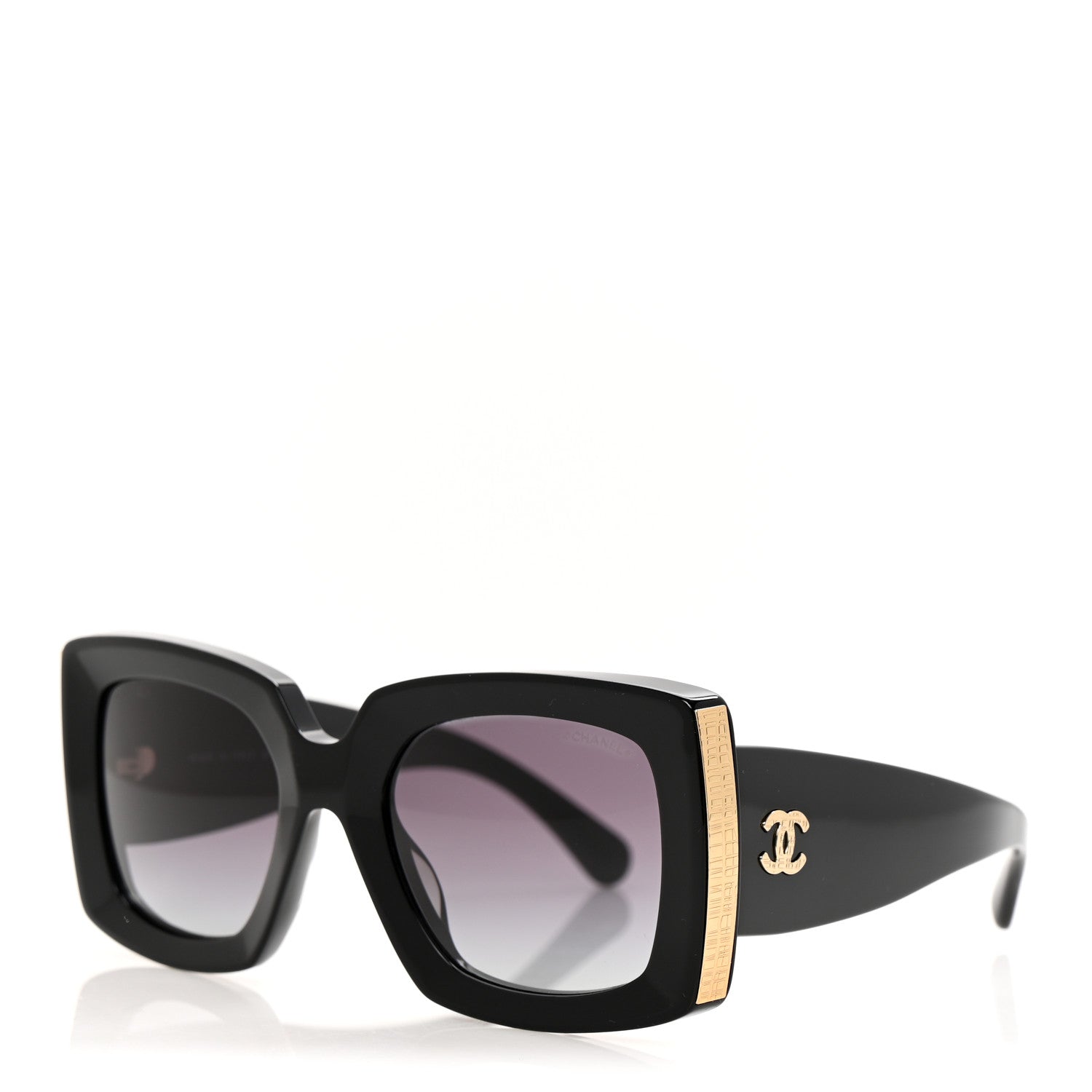 Chanel Acetate Rectangle Sunglasses 5435 Black 1 of 8