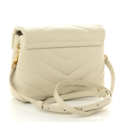 Saint Laurent Calfskin Y Quilted Monogram Toy Loulou Crossbody Bag Crema Soft 3 of 10