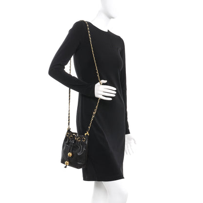 Chanel Lambskin CC Drawstring Bag Black 2 of 11
