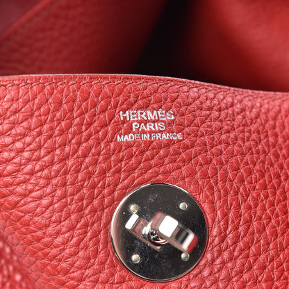 Hermes Taurillon Clemence Lindy 30 Rouge Garance 6 of 9
