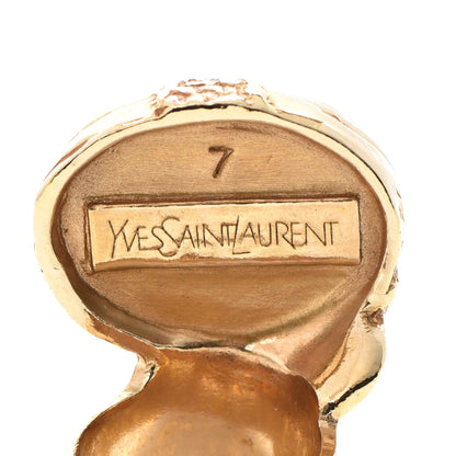 Saint Laurent Glass Cabochon Arty Ovale Ring 7 Gold Opium 4 of 5