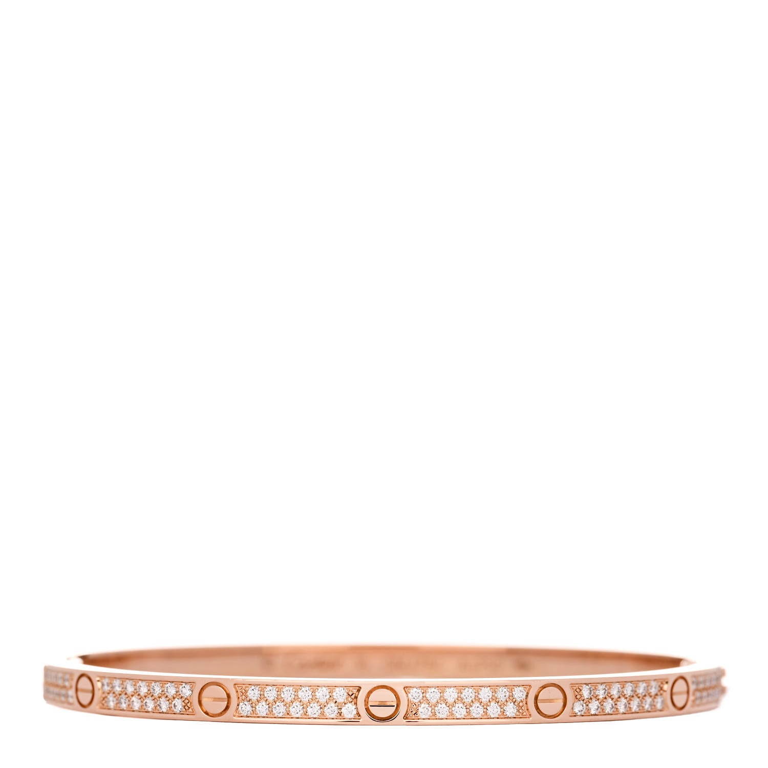 Cartier 18K Pink Gold Diamond Small LOVE Paved Bracelet 16 1 of 5