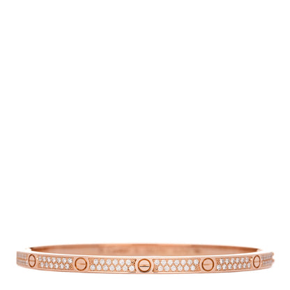 Cartier 18K Pink Gold Diamond Small LOVE Paved Bracelet 16 1 of 5