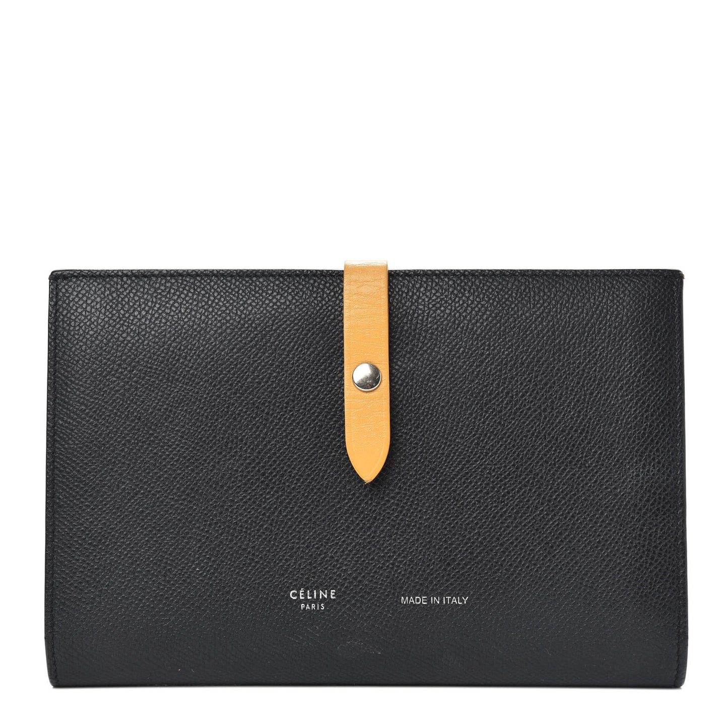 Grained Calfskin Large Multifunction Strap Wallet Midnight