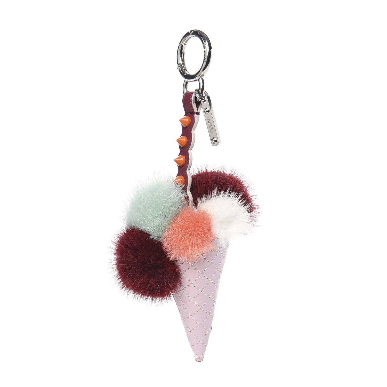 Fendi Mink Fur Calfskin Fun Fair Bag Charm Multicolor 1 of 4