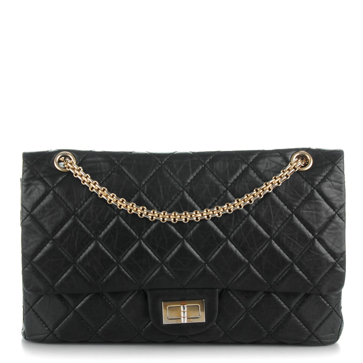 Chanel Aged Calfskin Quilted 50th Anniversary 2.55 Reissue 227 Flap Black 1 of 9