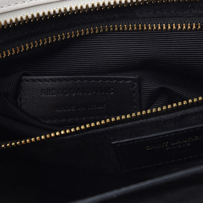Saint Laurent Calfskin Small Cabas Rive Gauche Bag Black Red Yellow White 7 of 14