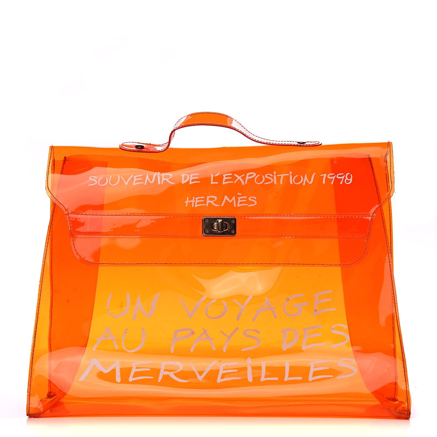 Hermes Vinyl Souvenir De L'Exposition Kelly Orange 1 of 16