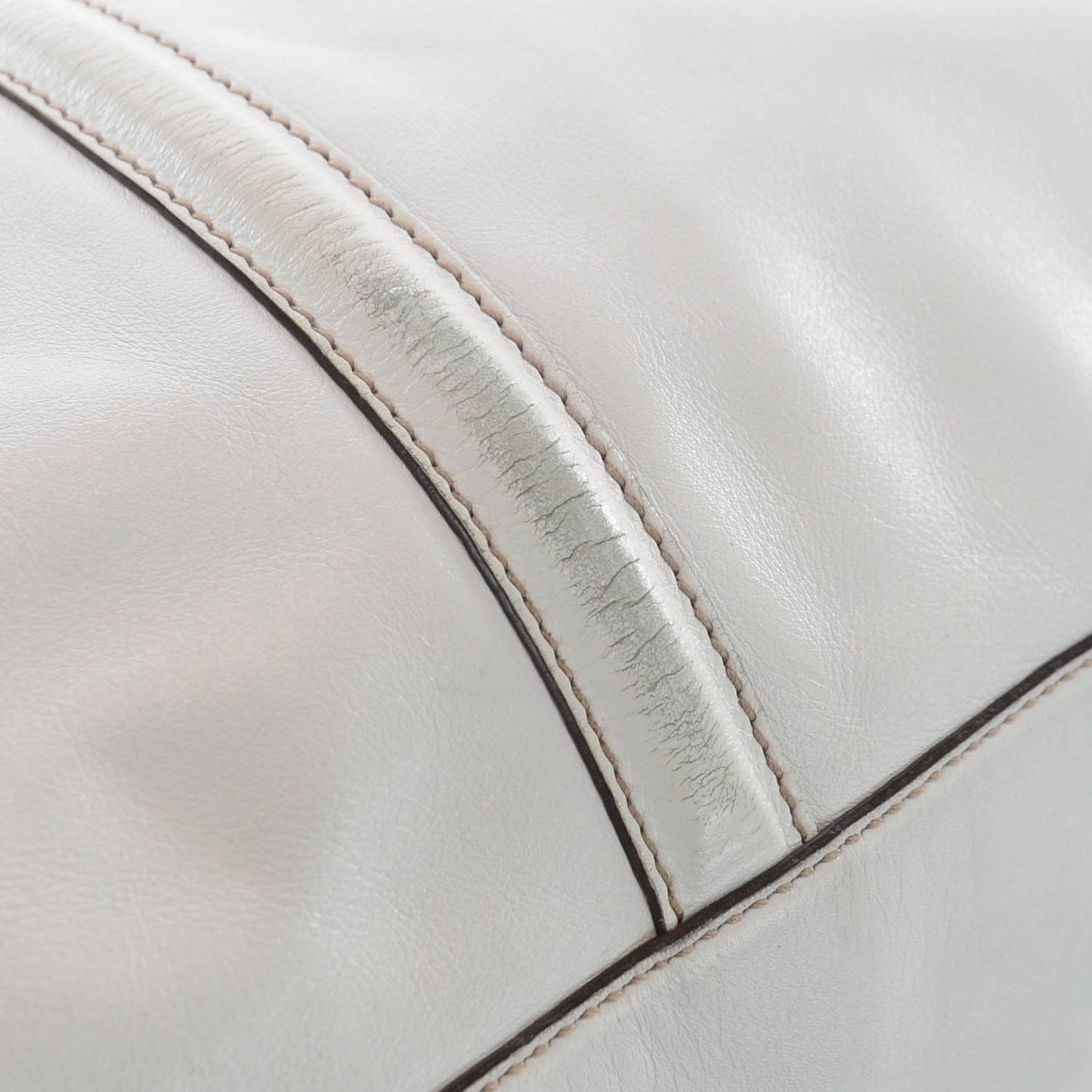 Leather Britt Large Boston White
