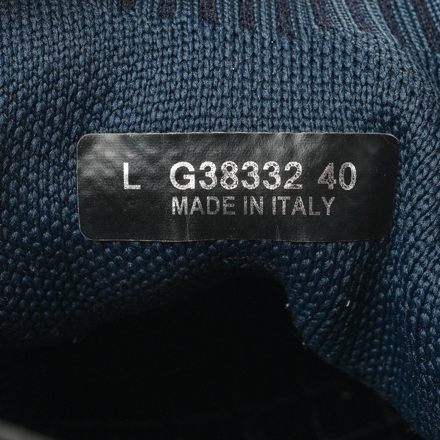 Fabric Logo Sneakers 40 Navy Black