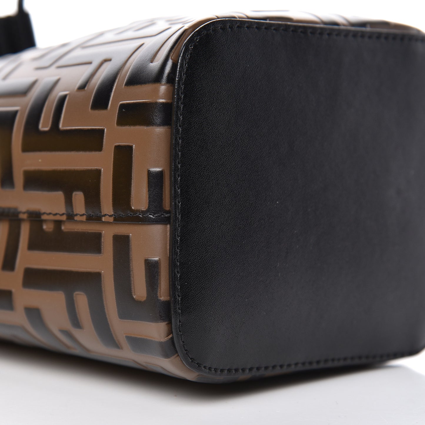Vitello Liberty F is Fendi Bi-Color FF 1974 Embossed Mini Mon Tresor Bucket Bag Maya Black