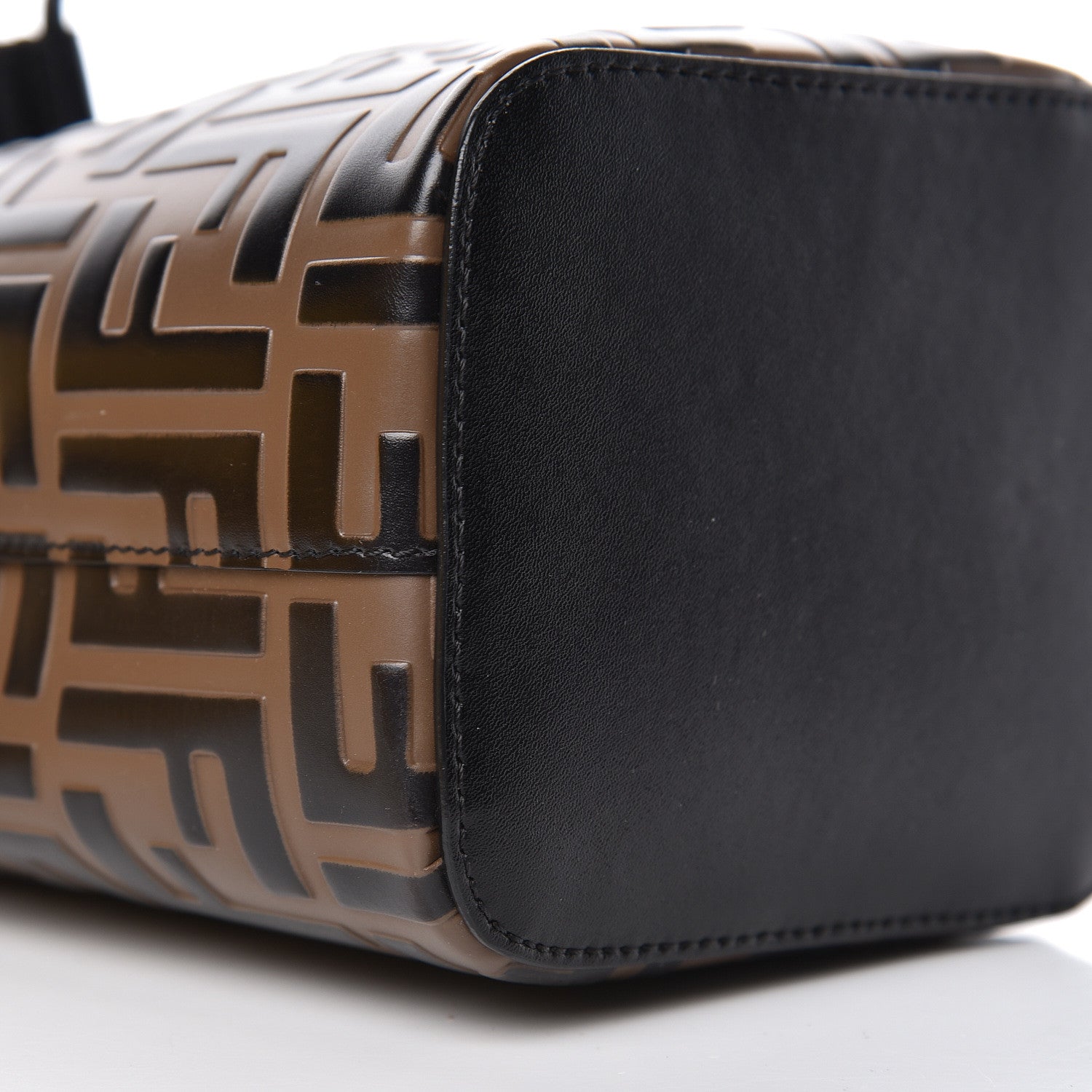 Fendi Vitello Liberty F is Fendi Bi-Color FF 1974 Embossed Mini Mon Tresor Bucket Bag Maya Black 9 of 11