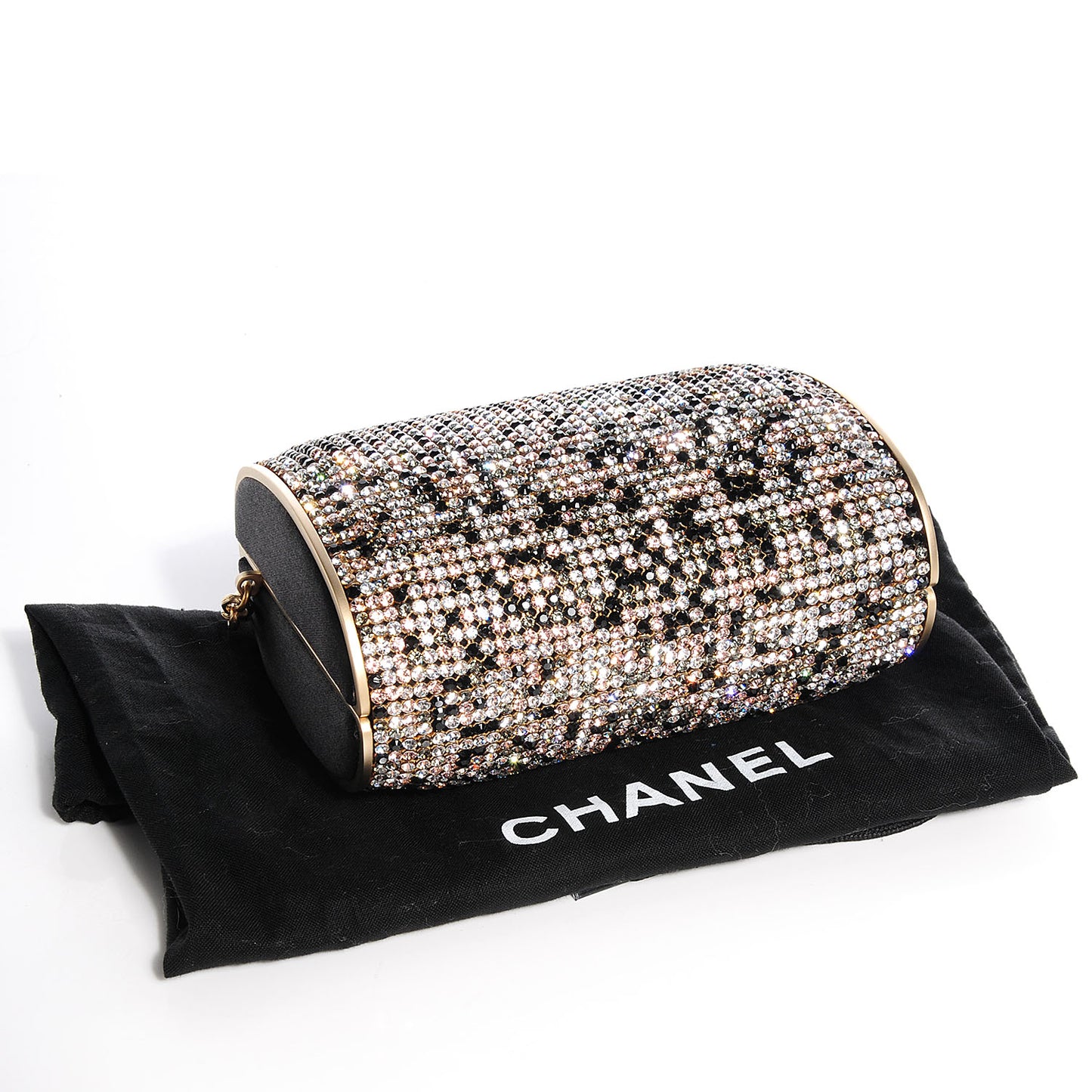 Swarovski Crystal Evening Bag Black Gold