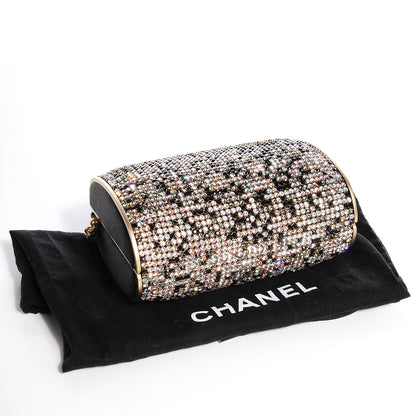 Chanel Swarovski Crystal Evening Bag Black Gold 4 of 7