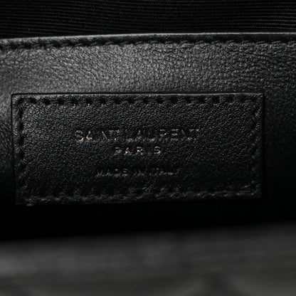 Saint Laurent Grain De Poudre Textured Mixed Matelasse Triquilt Medium Monogram Monochrome Satchel Black 6 of 10