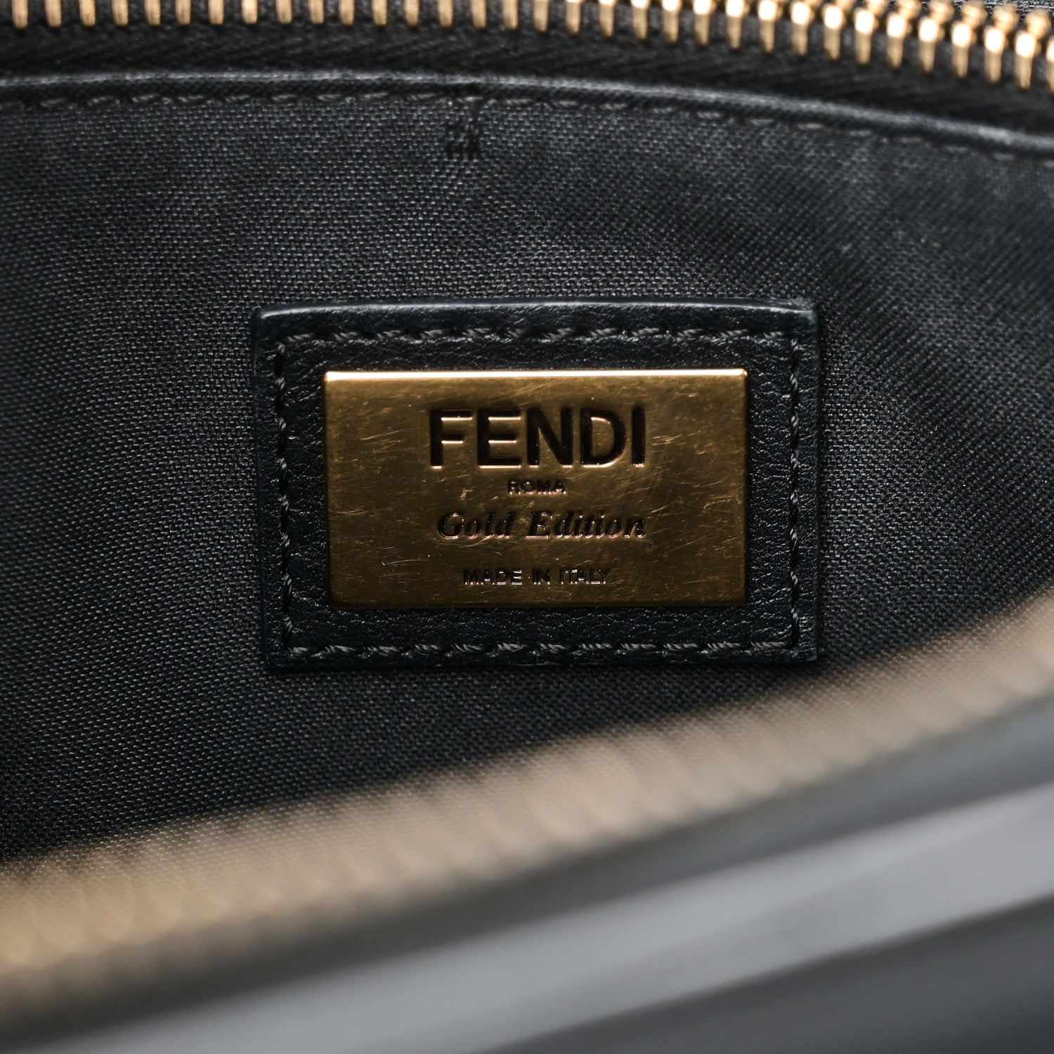 Fendi Vitello Dolce Chain Tail Gold Edition Medium By The Way Boston Bag Black 6 of 10