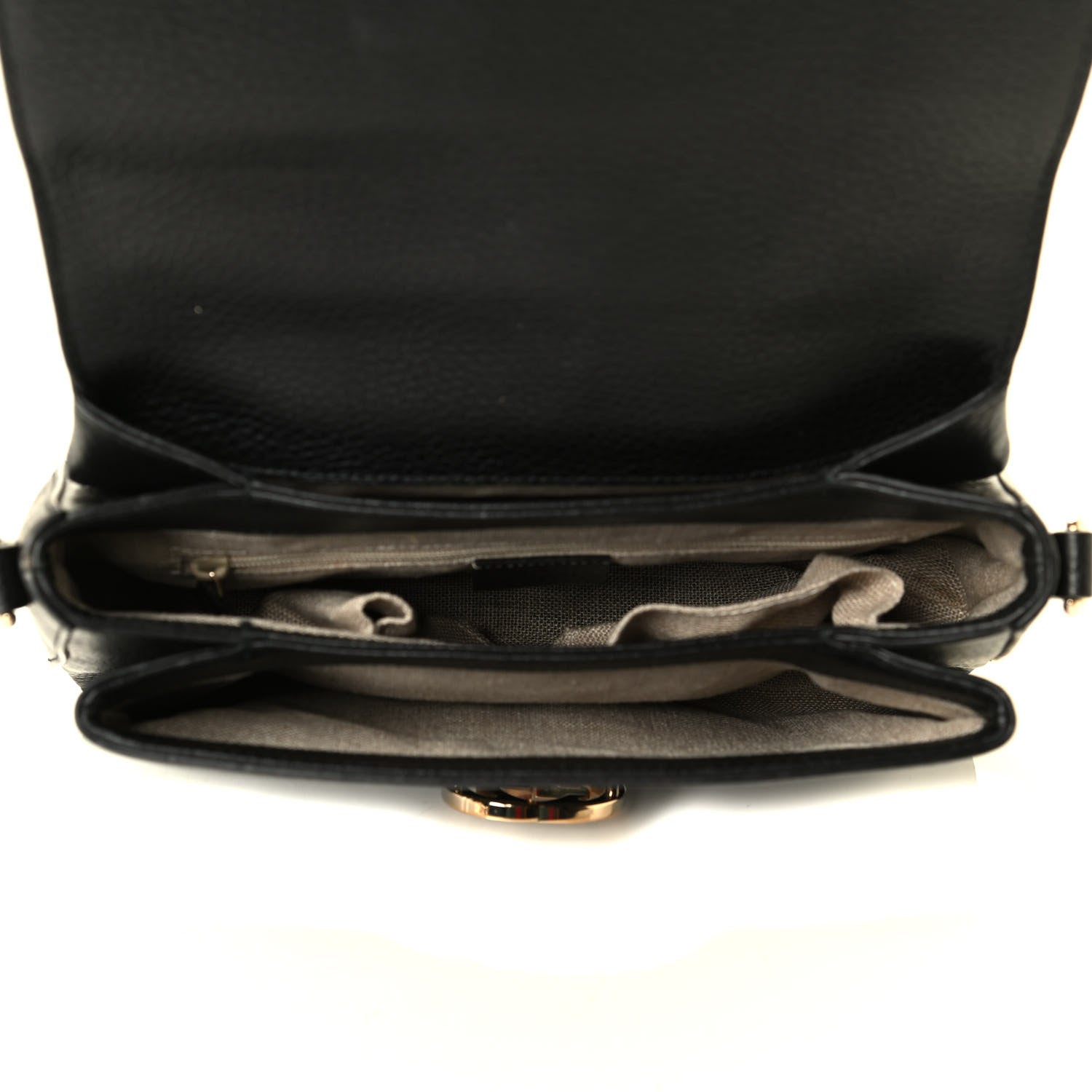Gucci Dollar Calfskin Interlocking G Top Handle Shoulder Bag Black 4 of 8