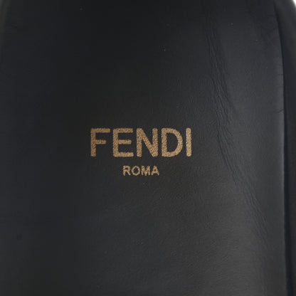 Fendi Fabric Jacquard Nappa FF Slippers 36 Tobacco Moro Black 8 of 10