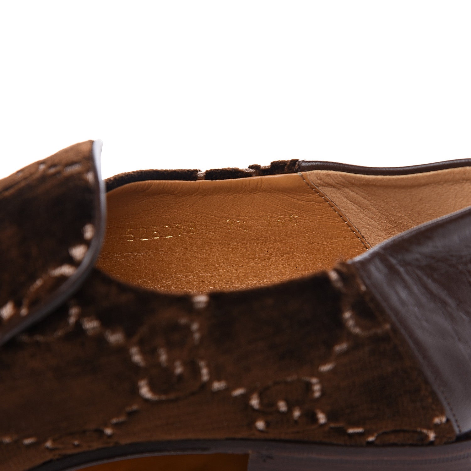 Gucci Velvet GG Monogram Goatskin Mens Horsebit Loafers 9.5 Brown Vintage Cocoa 7 of 9