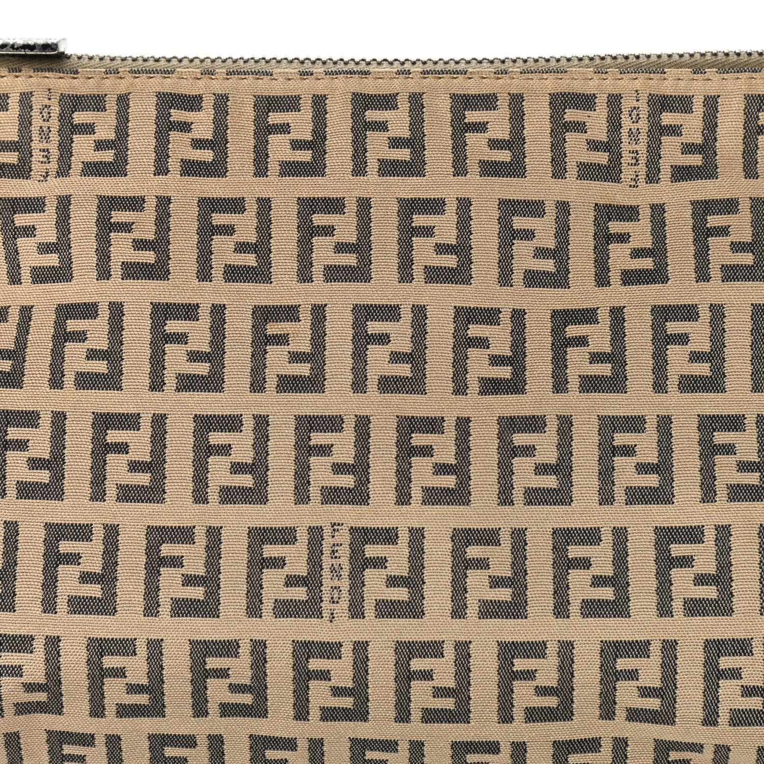 Fendi Zucchino Vitello Pochette Beige Black 8 of 14