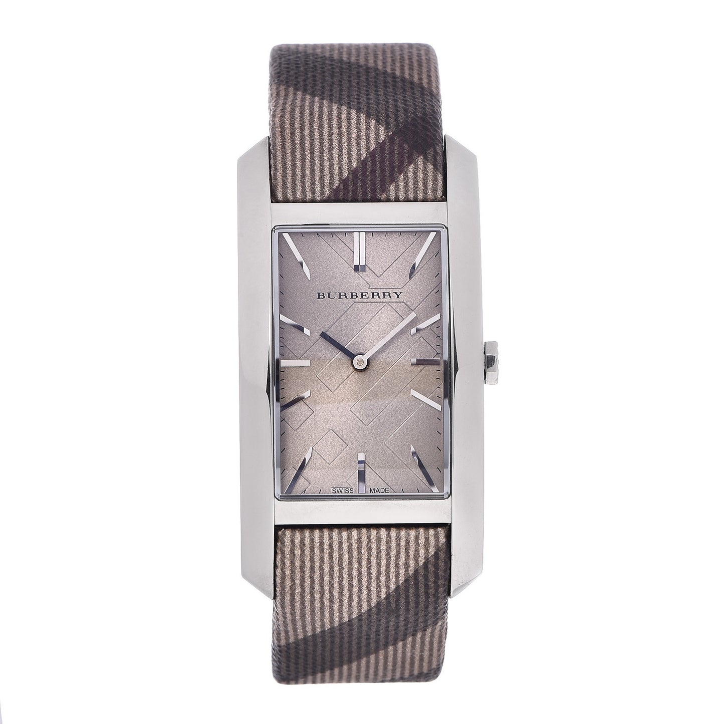 Stainless Steel Calfskin 25mm Heritage Nova Check Quartz Watch Taupe BU9404