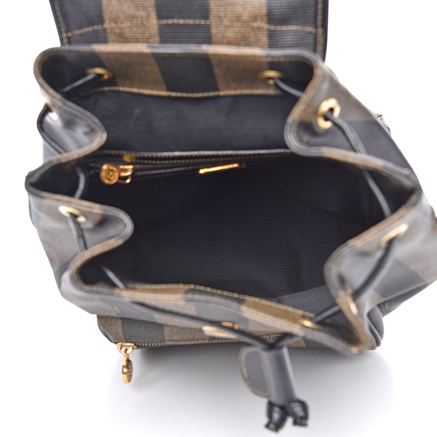 Coated Canvas Pequin Drawstring Backpack Tobacco