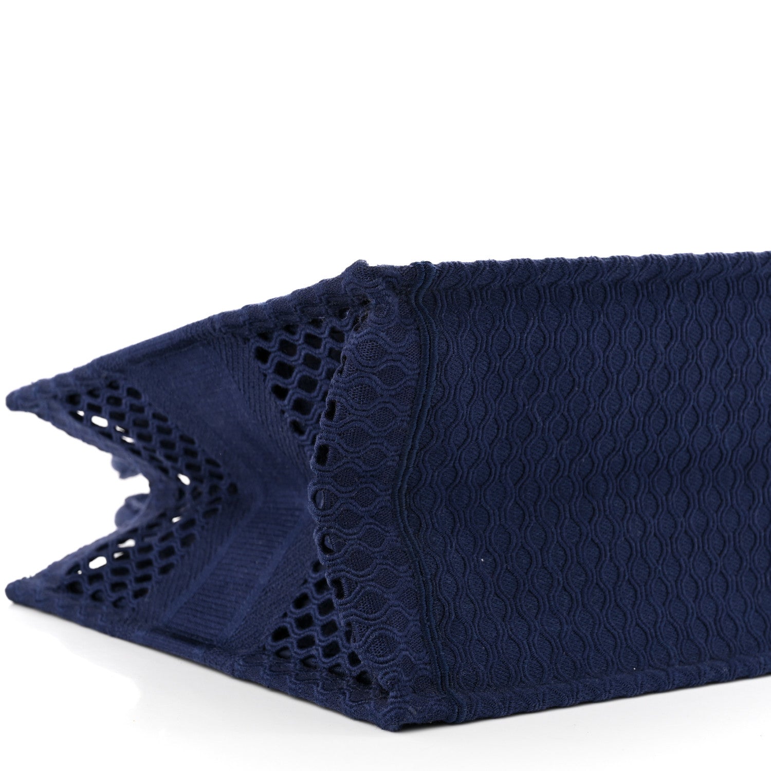 Christian Dior Mesh Embroidered Medium Book Tote Navy Blue 9 of 10