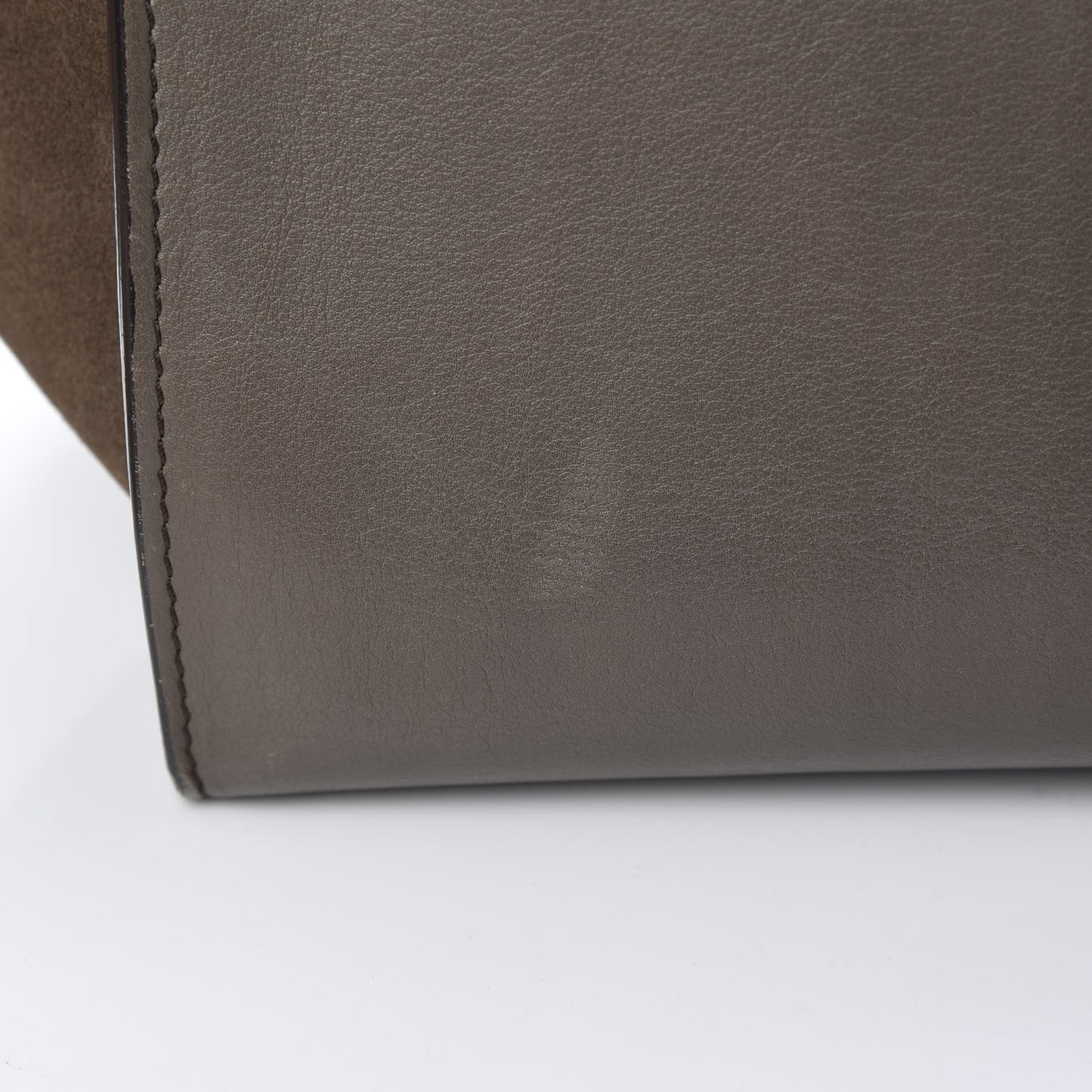 Calfskin Suede Medium Tri-Color Trapeze Taupe