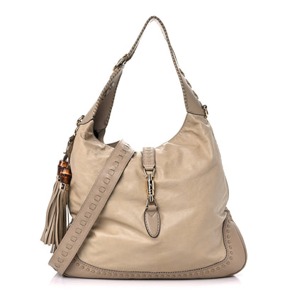 Gucci Calfskin Large New Jackie Hobo Beige 1 of 19