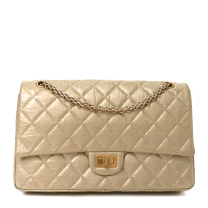 Chanel Metallic Aged Calfskin Quilted 2.55 Reissue 226 Flap Pale Gold 1 of 11