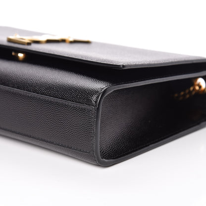 Saint Laurent Grain De Poudre Medium Classic Monogram Kate Satchel Black 6 of 10