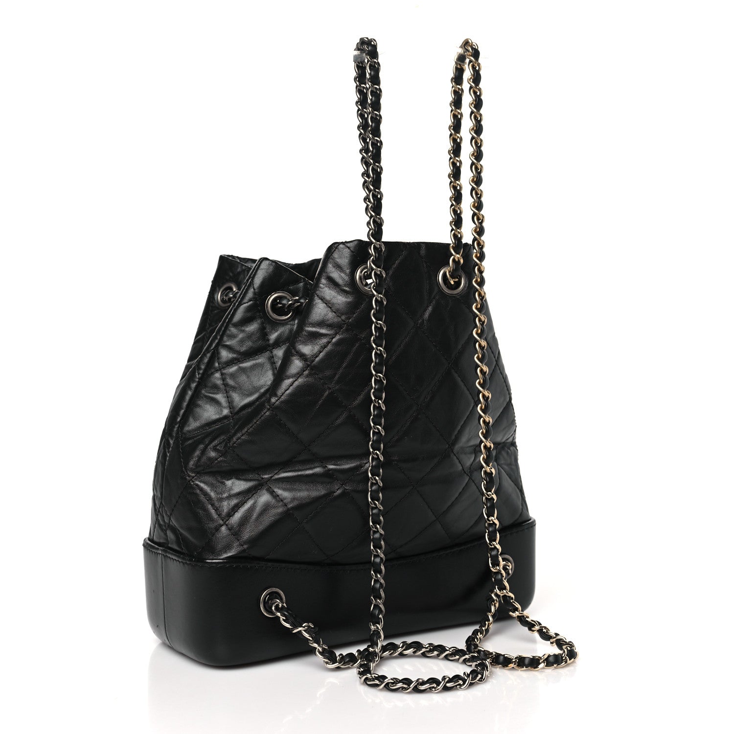 Chanel Aged Calfskin Quilted Small Gabrielle Backpack Black 3 of 10