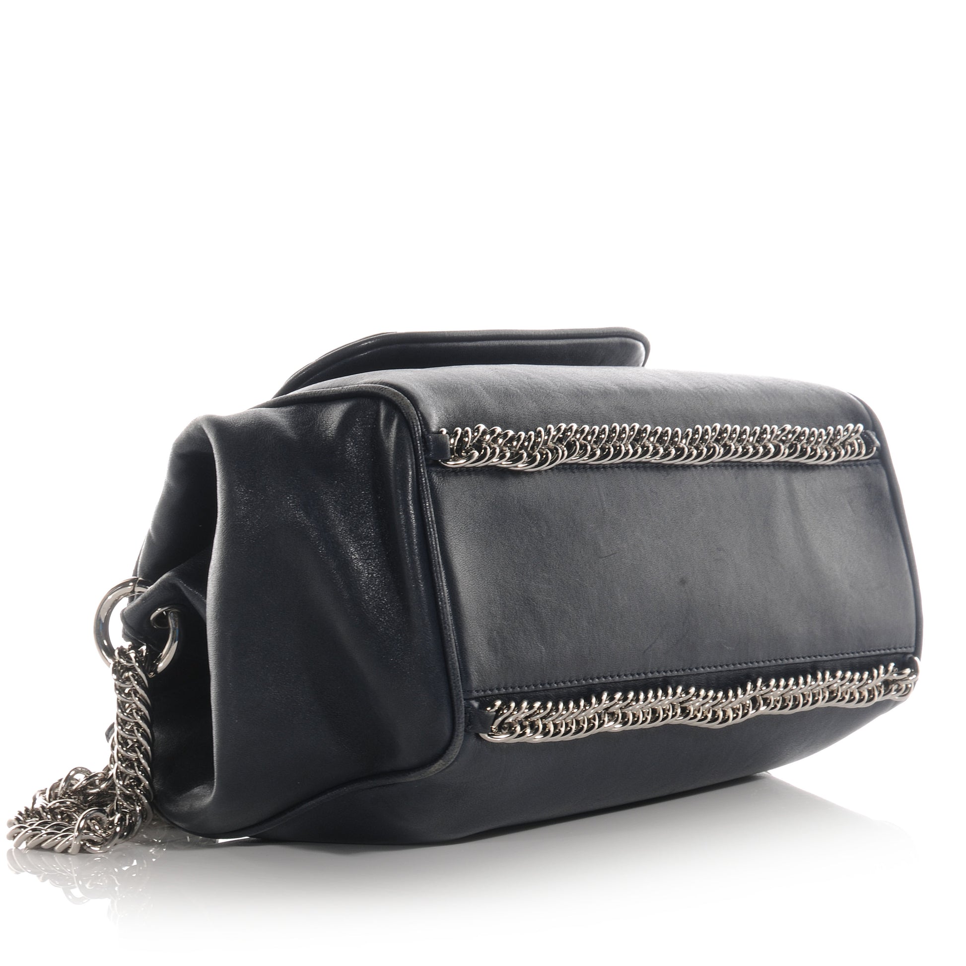 Chanel Lambskin CC Accordion Flap Navy 4 of 7