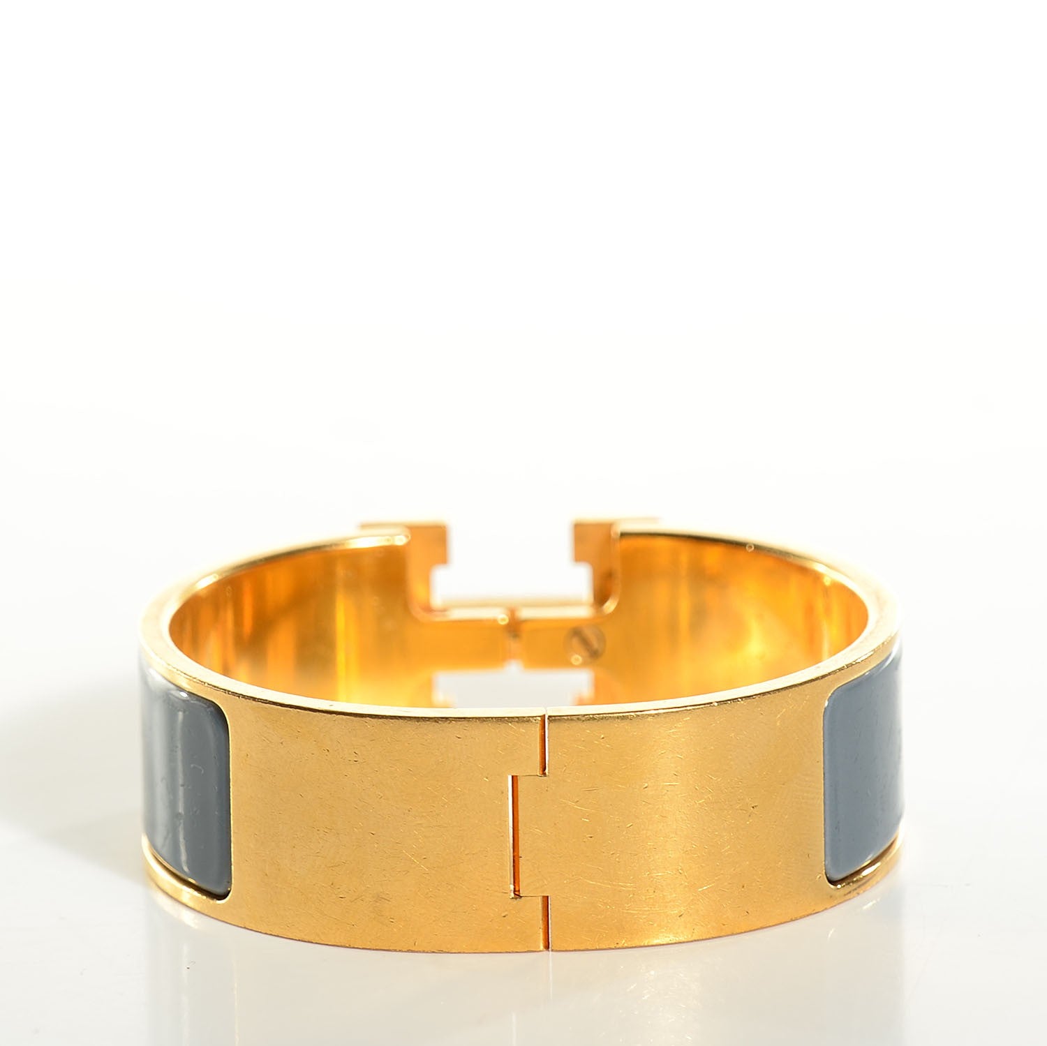 Hermes Enamel Clic Clac H Wide Bracelet PM Slate 3 of 5