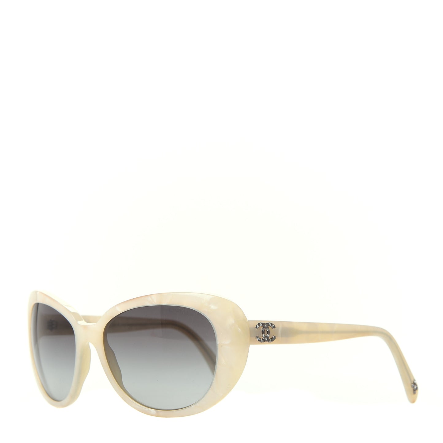 Crystal CC Sunglasses 5151-B White