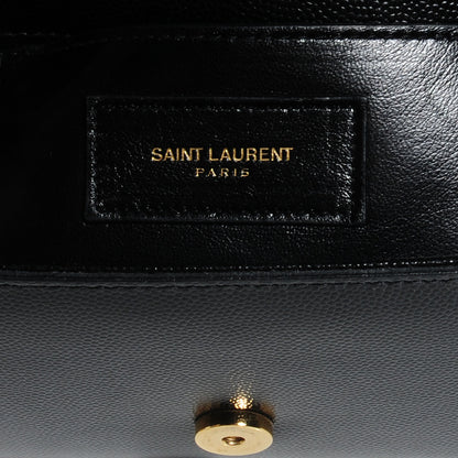 Saint Laurent Grain De Poudre Small Classic Monogram Satchel Black 9 of 21