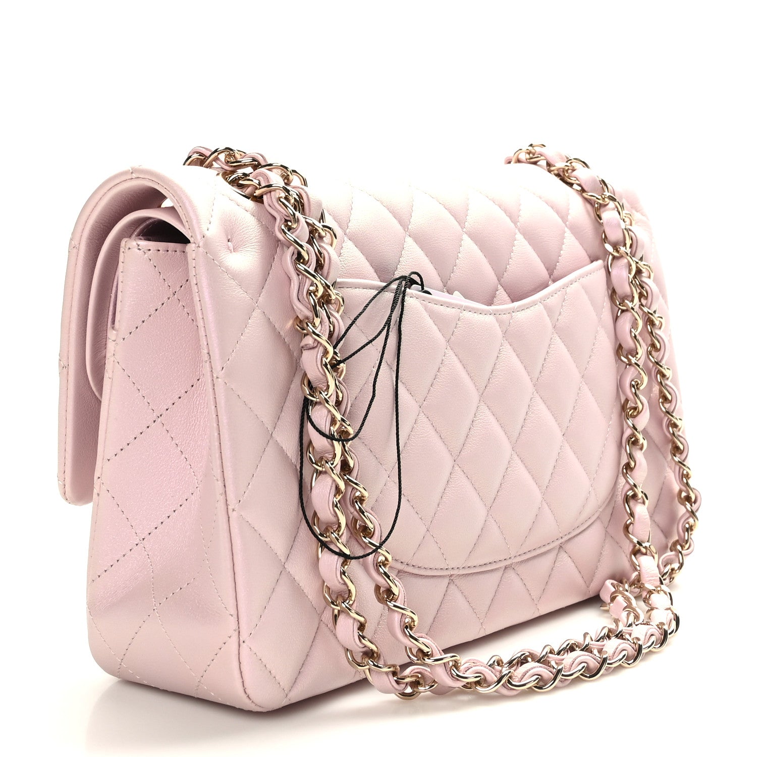 Chanel Iridescent Calfskin Quilted Medium Double Flap Light Pink 3 of 10