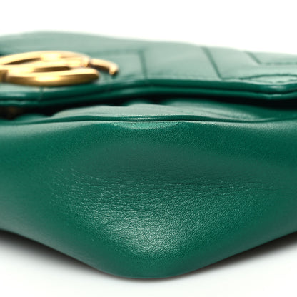 Gucci Calfskin Matelasse Super Mini GG Marmont Shoulder Bag Emerald Green 10 of 12
