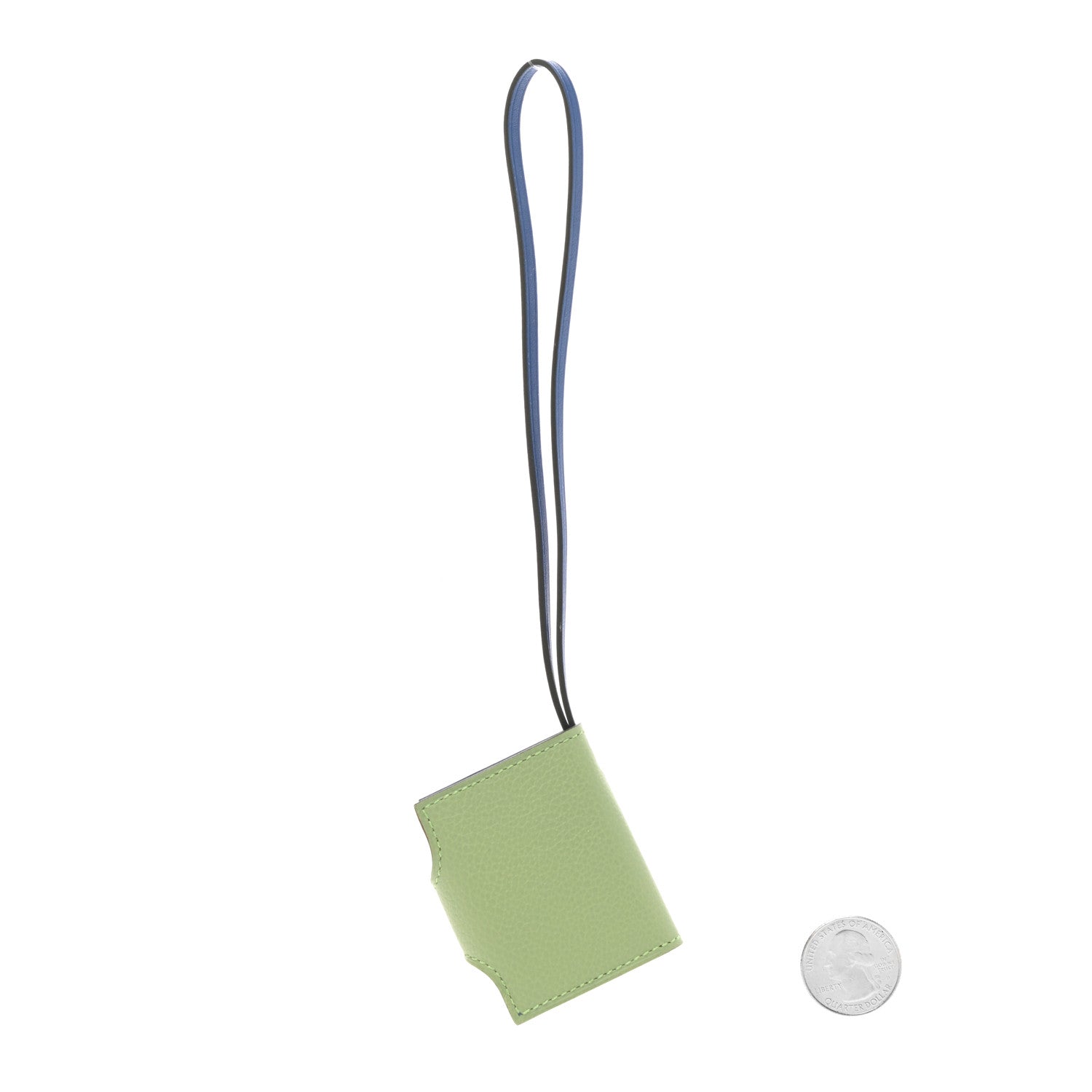 Hermes Evercolor Swift Verso Ulysse Nano Bag Charm Vert Criquet Bleu France 2 of 3