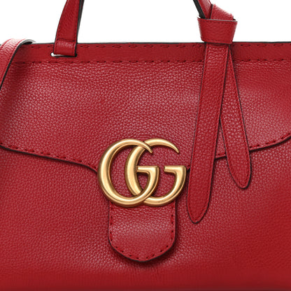 Gucci Calfskin Small GG Marmont Top Handle Bag Vulcanic Red 8 of 13