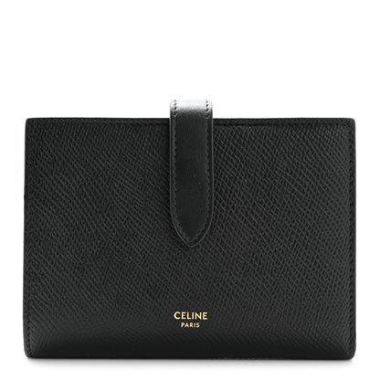 Celine Grained Calfskin Medium Multifunction Strap Wallet Black 1 of 9