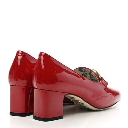 Gucci Vernice GG Victoire 55mm Loafer Pumps 38 Hibiscus Red 4 of 9