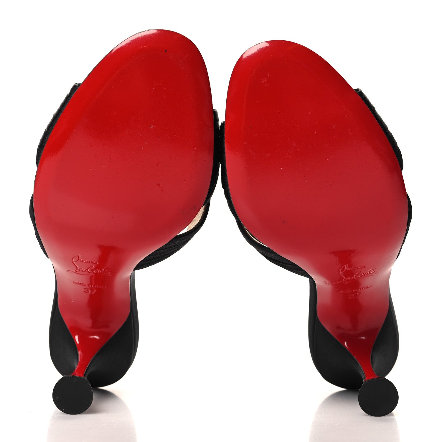Christian Louboutin Crepe Satin Nicol Is Back 85 Slide Sandals 37 Black 5 of 8