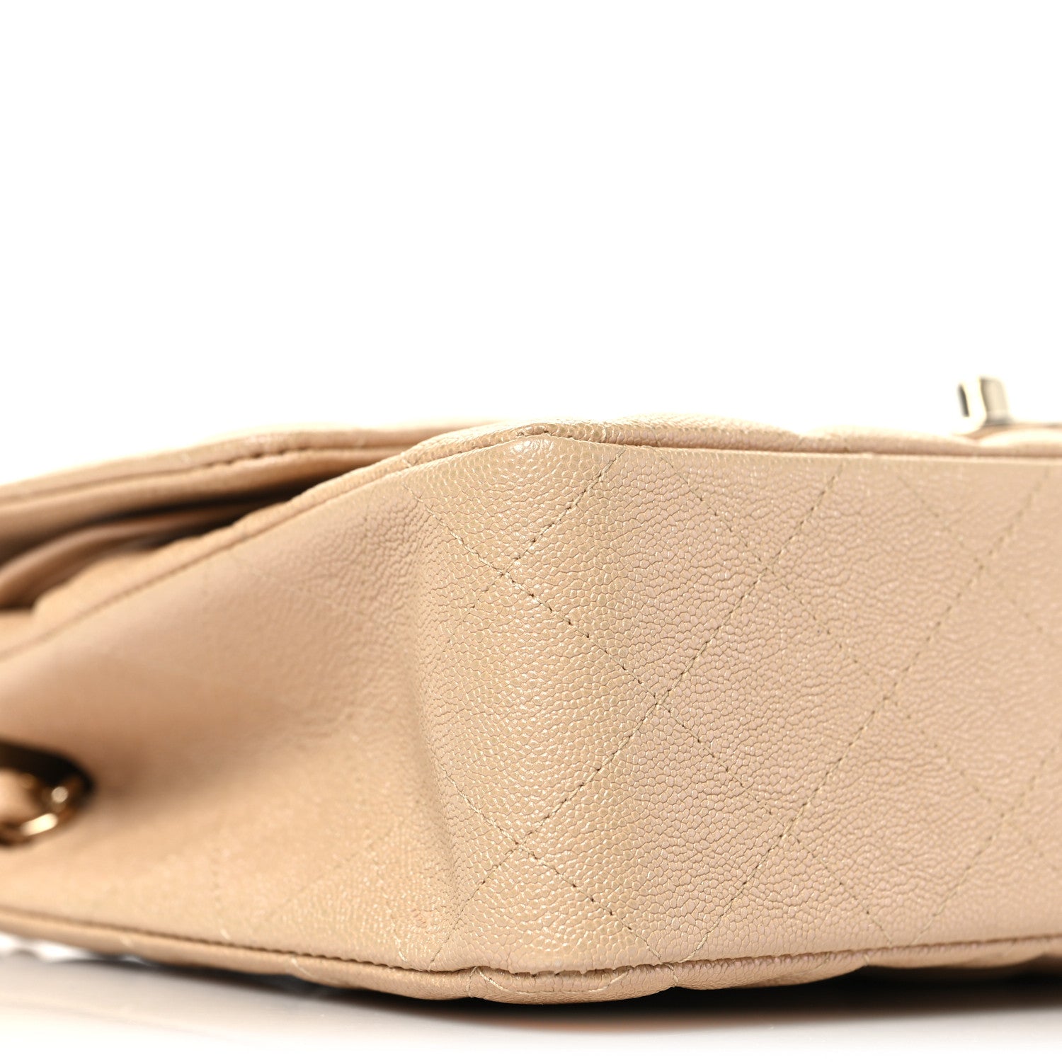 Chanel Iridescent Caviar Quilted Medium Double Flap Beige 9 of 11